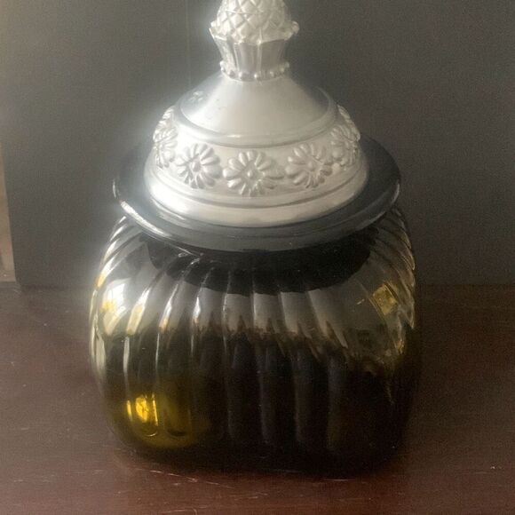 Vintage Artland Apothecary Amber Glass Jar Canister A Charming Addition Rare HTF - Picture 14 of 15